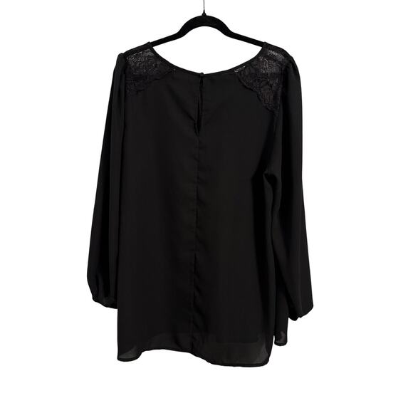 Avenue Studio Women's 18 Whimsigoth Lace Balloon Long Sleeve Tunic Sheer Blouse - Picture 2 of 9